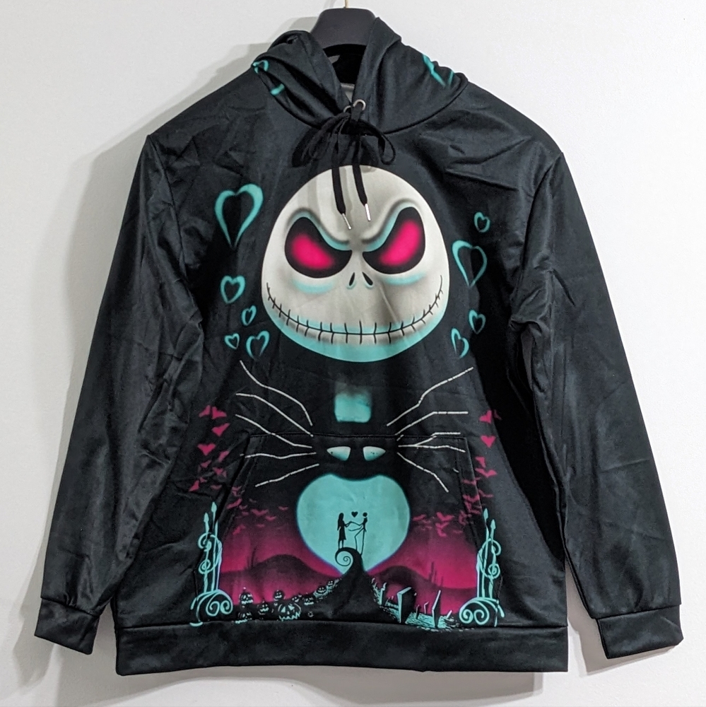 NEW The Nightmare BeforeChristmas Women's Jack Skellington Hoodie, Size Large